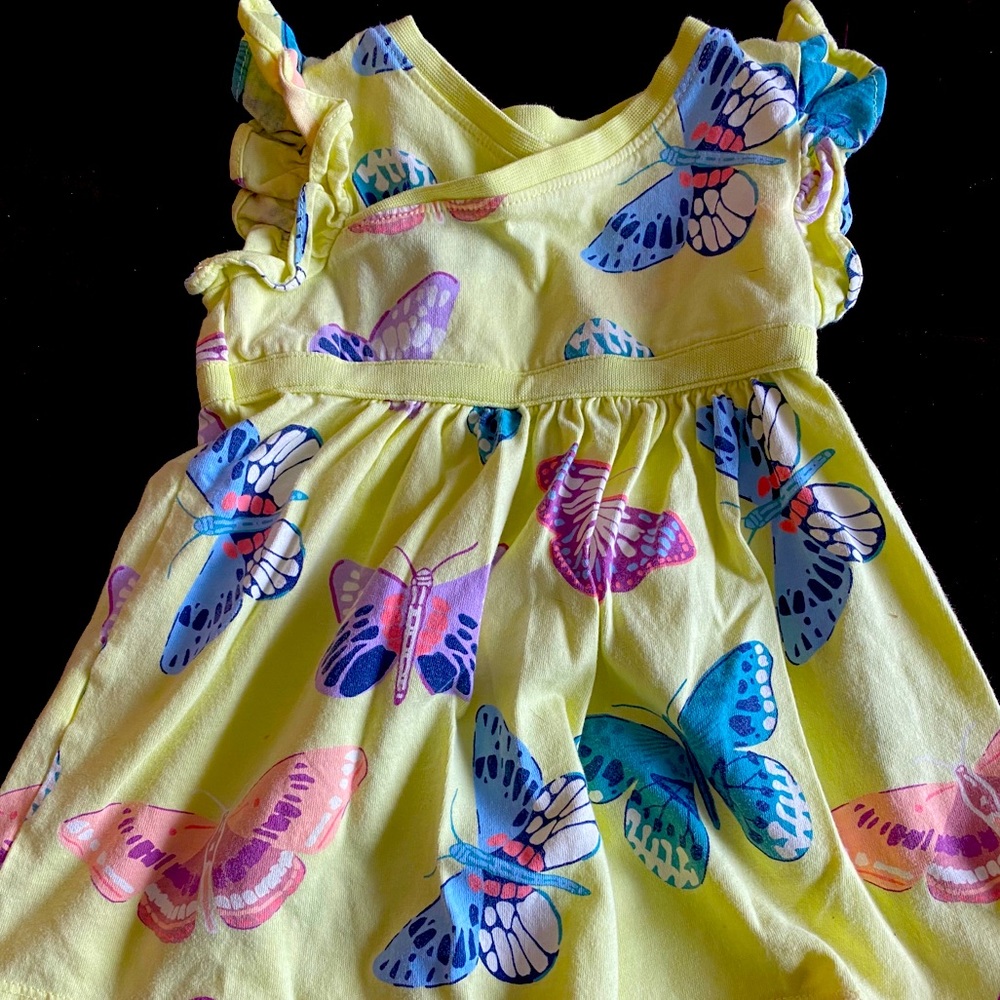 Printed Wrap Neck Baby Dress